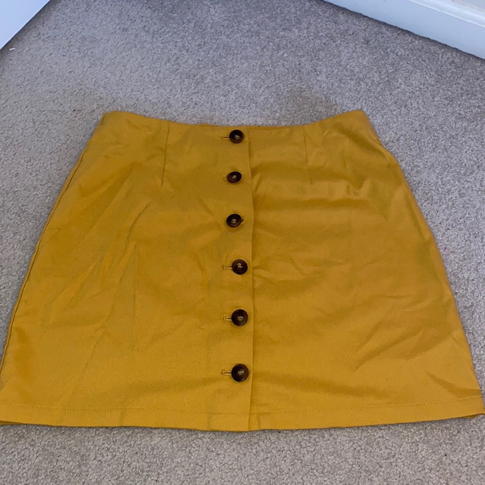 Mustard Yellow Button-down Skirt